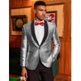 thumbnail image 2 of COOFANDY Mens Fashion Dress Suit Jacket Slim Fit Casual One Button Lapel Blazer Party Wedding Dinner Prom Tuxedo, 2 of 6