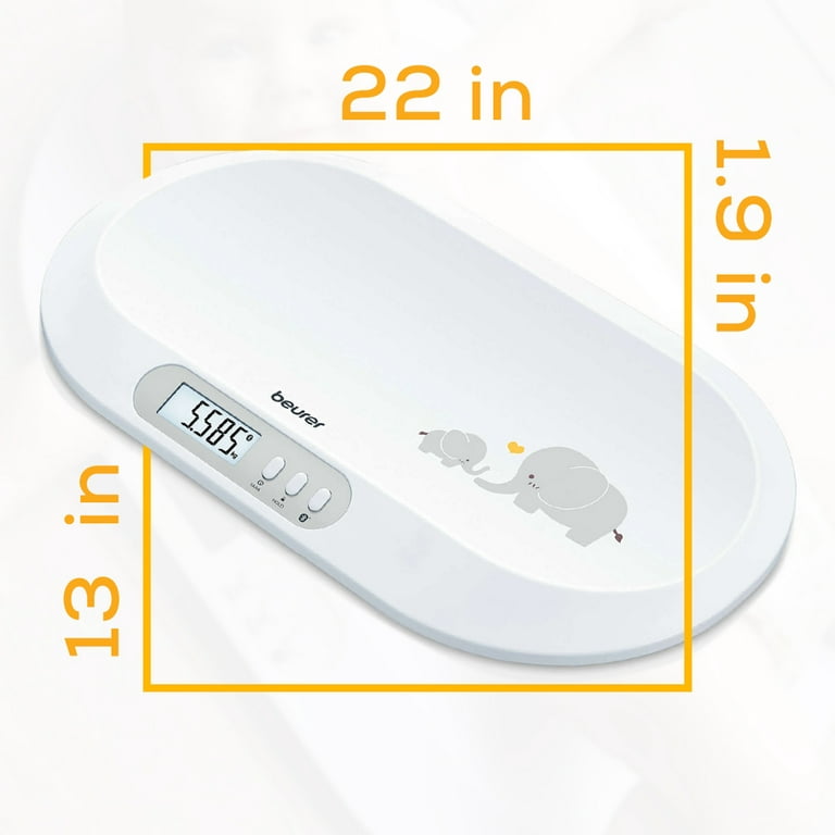 TeamSky Baby Scale, Portable Digital Pet Scale for Infant, Newborn, Puppy,  Cat, Small Animals and Kitchen Food, LCD Display with Tape Measure, White
