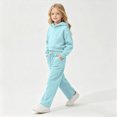 thumbnail image 2 of Zuwimk Toddler Boy Girls Sweatsuit Long Sleeve Hoodie Sweatshirt and Jogger Pants 2PC Sets Fall Clothes Outfit(T044-Sky Blue), 2 of 6
