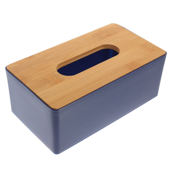 HEALEEP Rectangle Tissue Holder Dark Blue 1Pcs 8.3x4.7x3.2in