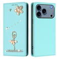 thumbnail image 2 of Leather For iPhone 17 Pro Case 【RFID Blocking】Ballet Girl Flip Wallet Leather Case With Card Holder Magnetic Closure  Phone Cases Cover,Green,For iPhone 17 Pro, 2 of 7