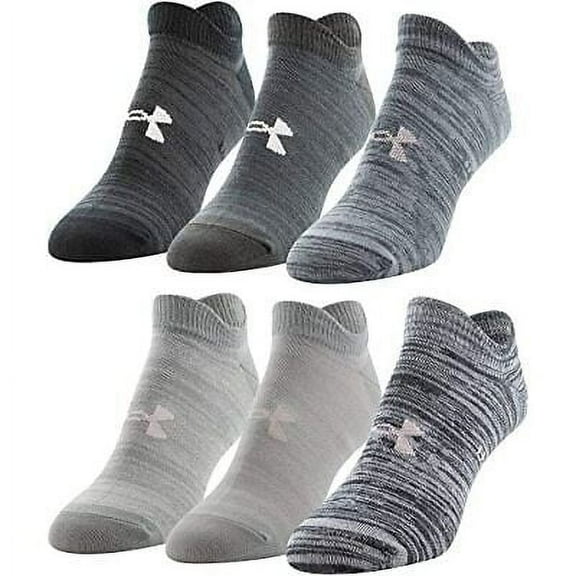 Under Armour Women's 6PK Essential 2.0 No Show Socks Medium 1332943-108