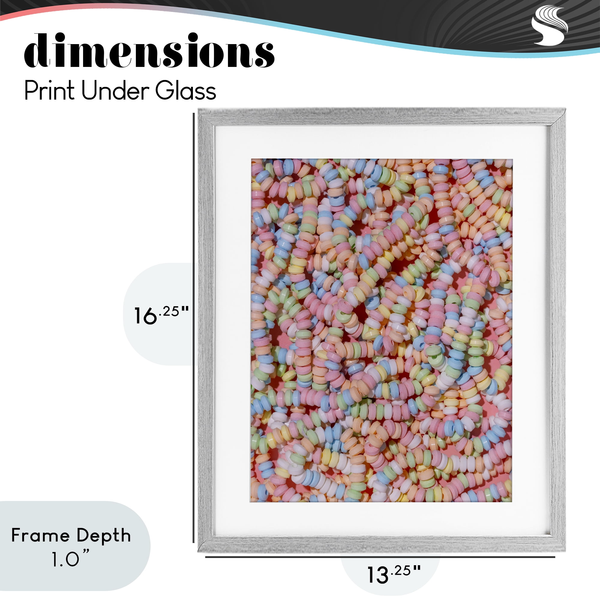 Stupell Industries Pastel Candy Necklace Gray Framed Print Under Glass, design by LISH Creative