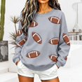 thumbnail image 2 of GILIGEGE Women Game Day Sweatshirt,Football Funny Graphic Print Soccer Tops,Crewneck Oversized Shirt,Casual Fan Wear,Relaxed Fit,Comfort,Long Sleeve Fall Winter Football Season Pullovers Light Ashy S, 2 of 5