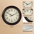 thumbnail image 2 of Behome 12 Inch Wall Clock, Silent Non Ticking Classic Battery Operated Clocks, Large Decorative Retro Clock for Living Room, Kitchen, Bedroom, Battery Not Included, 2 of 7