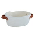 thumbnail image 1 of Nordic Storage Basket with Handles Hand Woven Cotton Rope Container Toy Sundries Key Desktop for Wardrobe Closet Milk White S, 1 of 10