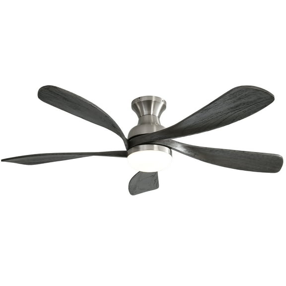 Sofucor 52" Modern Black Ceiling Fan with LED Light and Remote