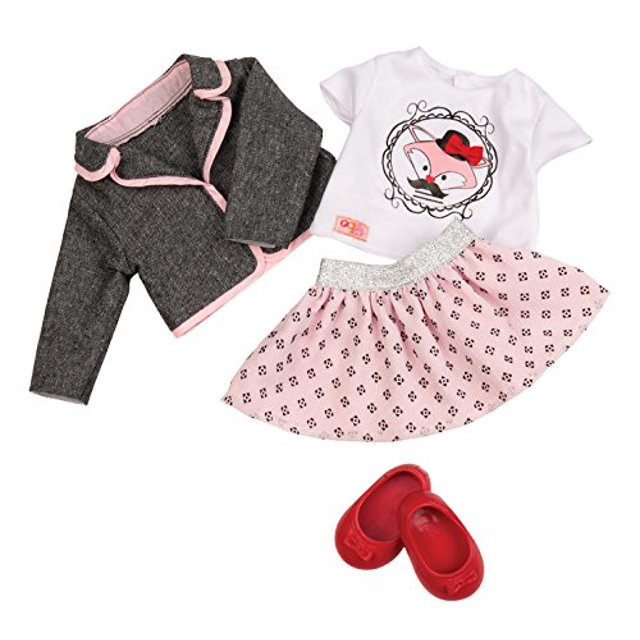 Nuestras muñecas de generación afiladas como una chaqueta de muñeca de zorro y traje de falda a capas de 18 " Our Generation 793631702046