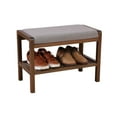 thumbnail image 4 of Eccostyle Solid Bamboo Padded Bench - Dark Brown, 4 of 7