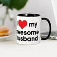 thumbnail image 3 of CafePress - I Heart My Awesome Husband - 11 oz Ceramic Mug - Novelty Coffee Tea Cup, 3 of 4