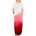 thumbnail image 5 of QUINDOS Summer Dresses for Women Casual Short Sleeve Crew Neck Sundress Sun Dresses Tie Dye Pockets Long Maxi Dresses for Women, 5 of 5