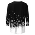 thumbnail image 5 of FcBaudy Hauts pour Femmes, Chemises pour Femmes, Blouses & Chemises à Manches Courtes Col Rond Mode Féminine T-shirt Imprimé de Noël Manches 3/4 Blouse Col Rond Décontractée Femme Blouse en Polyester, 5 of 5