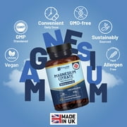 Magnesium Citrate Capsules 1500mg with Vitamin B6 | 120 Vegan Capsules | 450mg Elemental Mg | High Strength Magnesium Supplements for Women & Men | Capsules not Tablets | Made in UK by Prowise