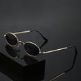 thumbnail image 6 of Trendy Oval Retro Metal Sunglasses Men UV400 Protection Vintage Sun Glasses Small Frame Punk Eyepiece Cyberpunk Eyewear, 6 of 9