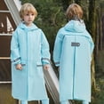 thumbnail image 2 of Gelikeya Kids Boys Girls Rain Jacket Size 6-16Y Lightweight Waterproof Raincoat Hooded Lined Long Windbreaker with Pockets (Blue, 6-8 Years), 2 of 4