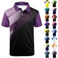 thumbnail image 2 of ZCFZJW Mens Golf Shirt Short Sleeve Sport Moisture Wicking Color Block Printed Athletic Workout Tees Shirts Lightweight Collared Casual T-Shirt Multicolor XXXL, 2 of 6