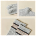 thumbnail image 7 of Sookeceks 6 Pairs Cotton Striped Crew Socks for Men, Casual Socks Plush Terry Soft Running Calf Socks Size 5-9, 7 of 7