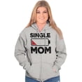 thumbnail image 4 of Single Mom Funny Dying Battery Joke Zip Hoodie Sweatshirt Women Brisco Brands S, 4 of 4