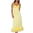 thumbnail image 3 of Biekopu Women's Summer Bodycon Long Dress,Spaghetti Strap Solid Color Ruffle Hem Zip Back Midi Dress, 3 of 9
