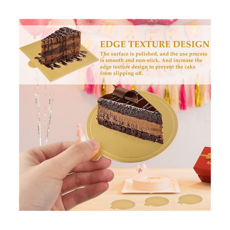 200 Pcs Mini Cake Boards, Golden Mousse Cake Boards Mini Cake Bases Cake  Paper Board Cupcake Dessert Displays Tray Cardboard Dessert Board Pastry  Base