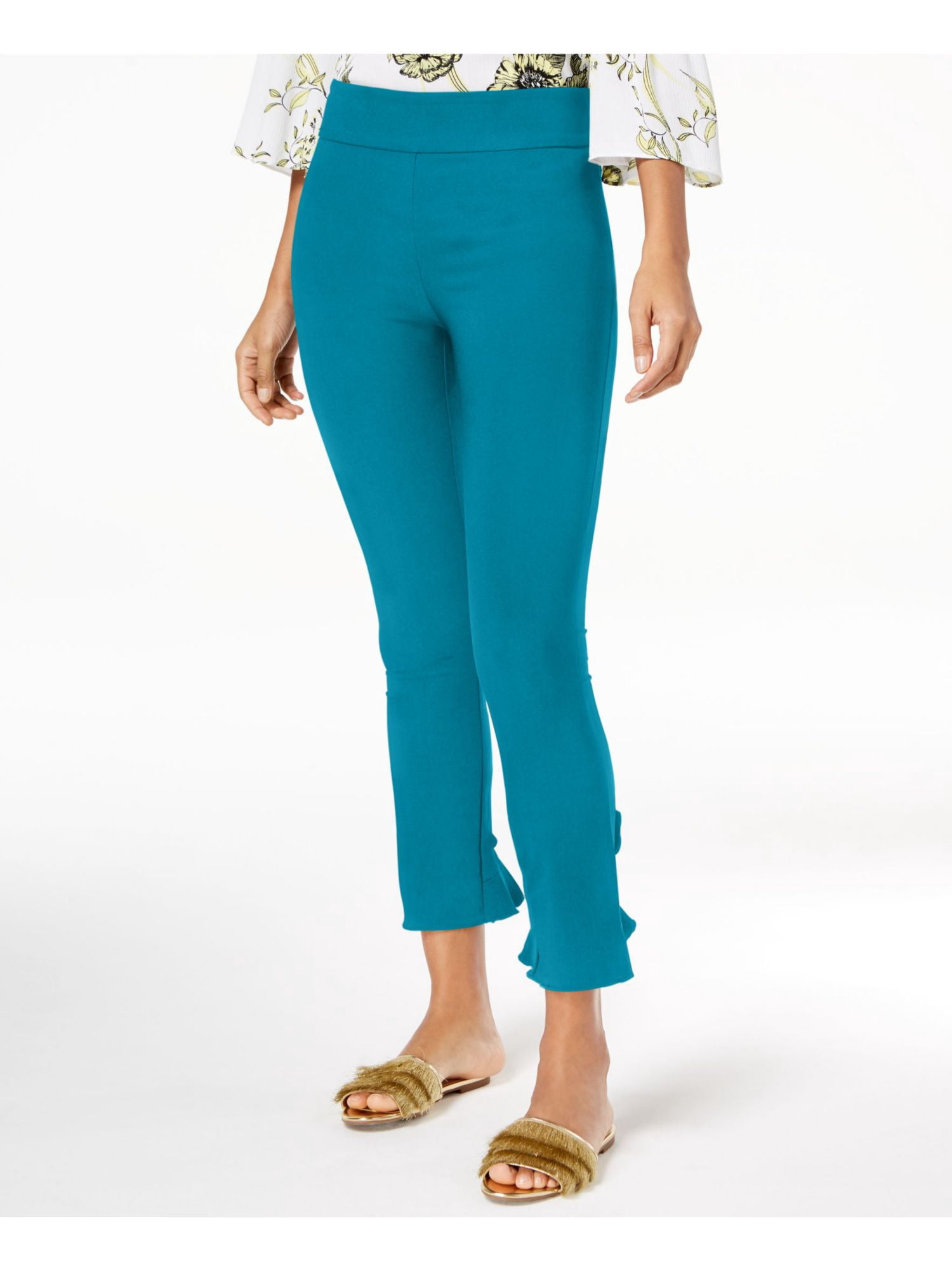 INC Womens Skinny Ruffled Ankle Pants 