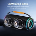 thumbnail image 7 of Portable Bluetooth Speaker, 30W Deep Bass Wireless Speaker with 55mm Driver, Bluetooth 5.4, IPX7 Waterproof, 4000mAh Battery, 24H Playtime, TWS Pairing, 11 RGB Light Modes for Outdoor Beach Camping S, 7 of 7