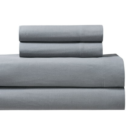 170GSM Heavyweight 100% Cotton Full size Flannel Sheet Sets Ultra Soft & Warm -Gray