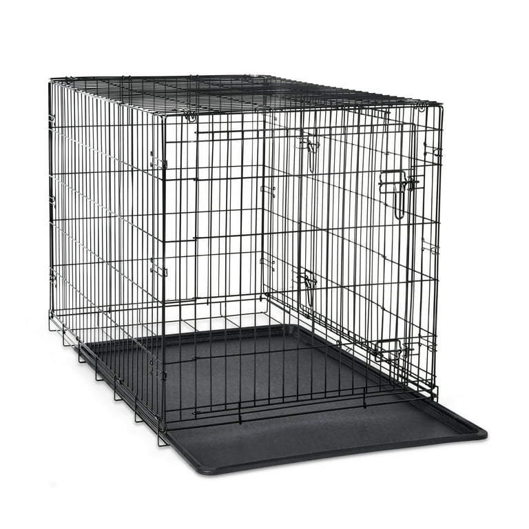 Vibrant Life Double Door Metal Wire 42" Dog Crate, Leak-Proof Pan and Divider for Dogs Upto 90 lb