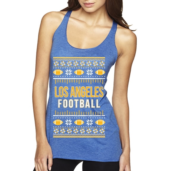 Wild Bobby City of Los Angeles LAR American Football Fantasy Fan Sports Women Tri-Blend Racerback Tank Top, Vintage Royal, Small