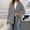 Gray, variant on Fleece Jacket for Women Cable Knit Full Zip up Hooded Long Cardigan Flattering Casual Winter Warm Overcoat Outerwear with Pockets Daily Wear XXL