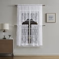 thumbnail image 2 of WARM HOME DESIGNS 3 Piece White Flower Kitchen Window Curtains Bundle Includes 2 36 Inch Tiers & Valance. KIF SET WHITE, 2 of 5