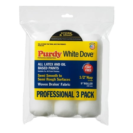 Purdy WhiteDove Roller Cover, 9 in. x 1/2 in., 3 count