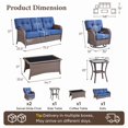thumbnail image 2 of Bellefurn Luxury 5 Piece Outdoor Patio Furniture Sets with Swivel Rocker Chairs,Sofa and Coffee Table,High Back Wicker Outdoor Conversation Sets for Porch Deck Garden Backyard, 2 of 11