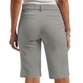thumbnail image 2 of RYRJJ Bermuda Shorts for Women Summer High Waisted Trendy Chino Shorts Plus Size Casual Straight Leg Pull On Flat Front Shorts(Gray,L), 2 of 8