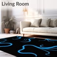 thumbnail image 2 of ODIKA 2'x3' Machine Washable Non-Slip Area Rug, Abstract Wave Motion with Fluid Swirl Design and Dynamic Flow High Traffic Rug with Pad, Black, 597030, 2 of 8
