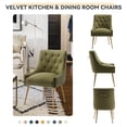 thumbnail image 3 of SEYNAR Elegant Tufted Upholstered Dining Chairs Set of 6, Velvet Accent Chair for Dining Room(Green), 3 of 9