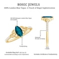 thumbnail image 5 of Rosec Jewels London Blue Topaz Engagement Ring with Celtic Knot - Blue Topaz Diamond Ring (4X8 mm Marquise Shape, AAA Quality), 18K Yellow Gold, US 12.00, 5 of 8