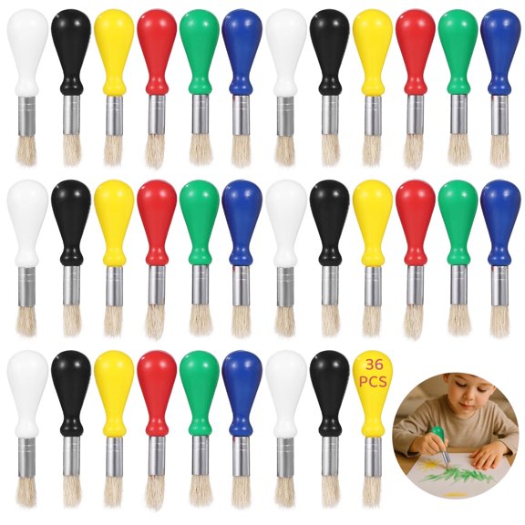 36 PCS Watercolor Paint Brushes Set, Large Soft Bristle Brushes with Plastic Droplet Handles, Perfect for Painting, Drawing, and Art Projects