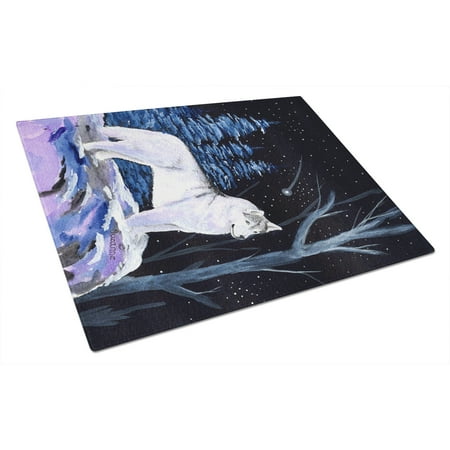 

Carolines Treasures SS8400LCB Starry Night Siberian Husky Glass Cutting Board Large 12H x 16W multicolor