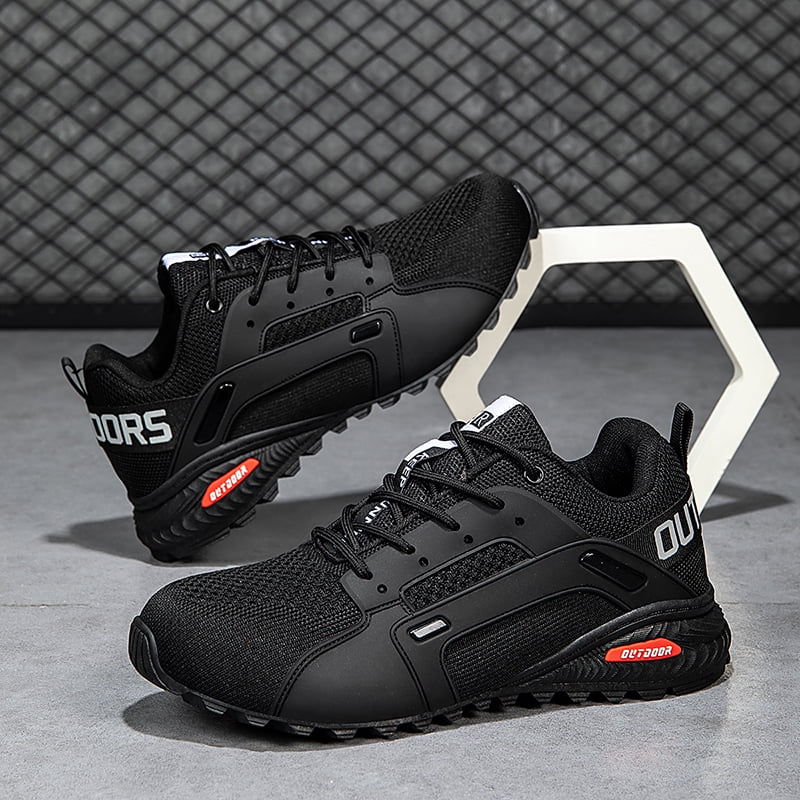 Durable Summer Men Mountaineering Athletic Shoes, Breathable Mesh Hiking Sneakers, Anti-Slip Cushioned Footwear for Outdoor Walking, Wilderness Trekking and Daily Sports