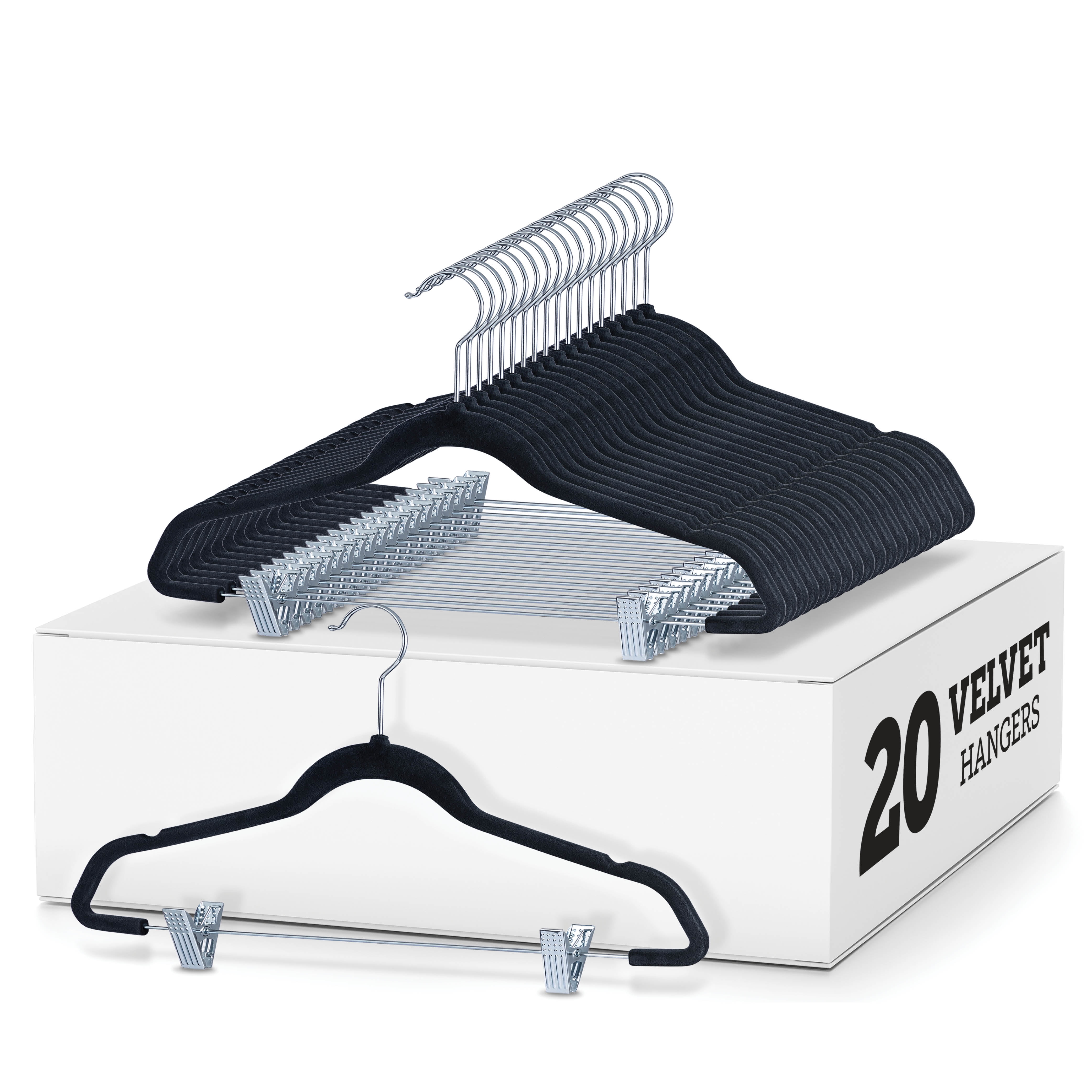 Premium Velvet Skirt Hangers (20 Pack) Non Slip Velvet Pants Hangers