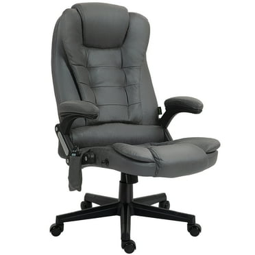 HOMCOM Massage Office Chair with Heat and 6 Point Vibration, Padded Executive Office Chair with Remote