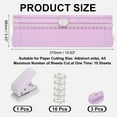 thumbnail image 2 of Cortador de papel Uxcell, trimmer portátil pequeño A4, cortador de papel deslizante con perforadora y sujetador para manualidades, cartulina, tarjeta de etiqueta, álbum de recortes, blanco, 2 of 7