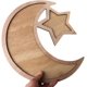 thumbnail image 5 of Forma de estrella lunar, decoración de festival islámico con elegante bandeja de madera de boj, amplios usos desde fiestas de Eid Mubarak hasta decoración diaria del hogar, resistente e irrompible,, 5 of 6