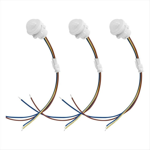 Interruptor de Luz con Sensor de Movimiento de 3 Paquetes, Interruptor de Detección Inteligente con Sensor PIR, Interruptor de Luz Inteligente para Montaje en Techo o Pared