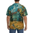 thumbnail image 3 of Sigee Impressionist Village Sky for Men's Casual Short Sleeve Button Down Shirts Men's Shirts Summer-Small, 3 of 5