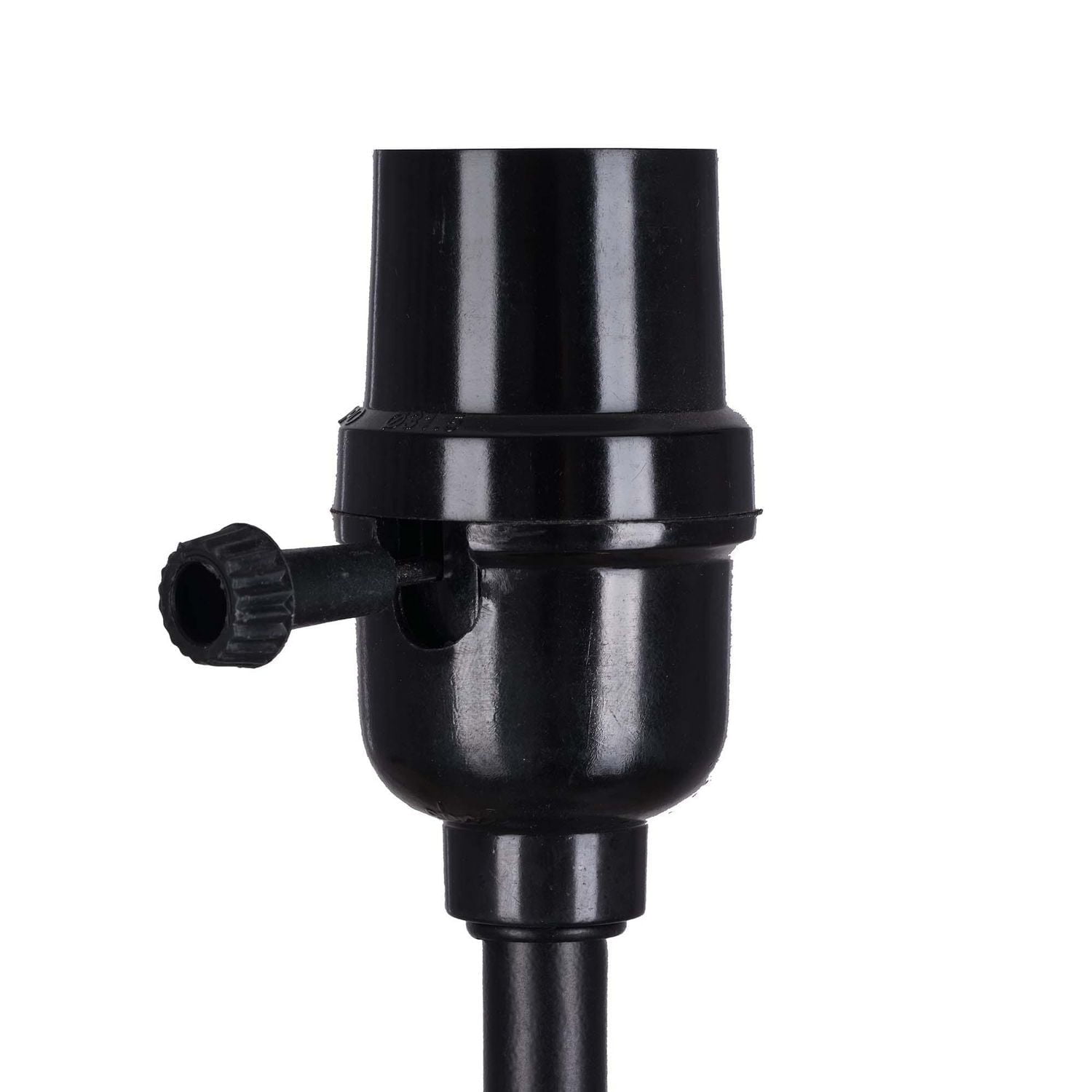 Home Trends 15.5" Matte Black Metal Table Lamp with Leaf Detail and Patterned Fabric Shade in Cream