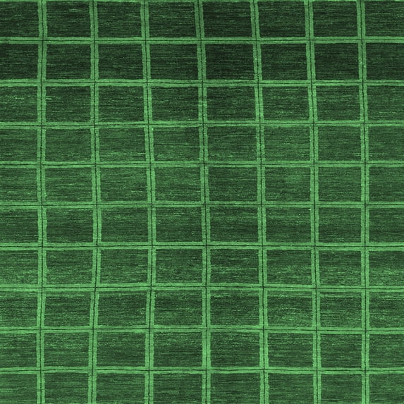 Ahgly Company Indoor Square Abstract Emerald Green Modern Area Rugs, 3' Square