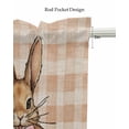 thumbnail image 5 of Easter Bunny Linen Curtain Valance for Bedroom/Bathroom/Kitchen/Office/Living/Dining Room Windows, Vintage Plaid Orange Easter Eggs Rabbits Rod Pocket Topper Decorative Cafe Drapes Panel 42"x18", 5 of 6