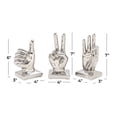 thumbnail image 4 of 6", 7", 7"H Silver Porcelain Ceramic Gesture Hands Sculpture, by CosmoLiving by Cosmopolitan (3 Count), 4 of 13
